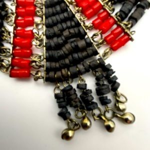 Beautiful Vintage Black and Red Beaded Necklace!